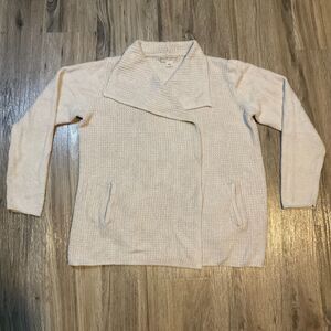 Cozy Cream Knit Shawl-Collar Sweater